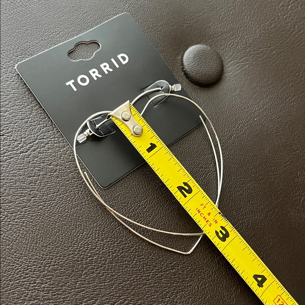 torrid Silver Heart Hoop Earrings - Open Heart Statement Hoops - Picture 5 of 5